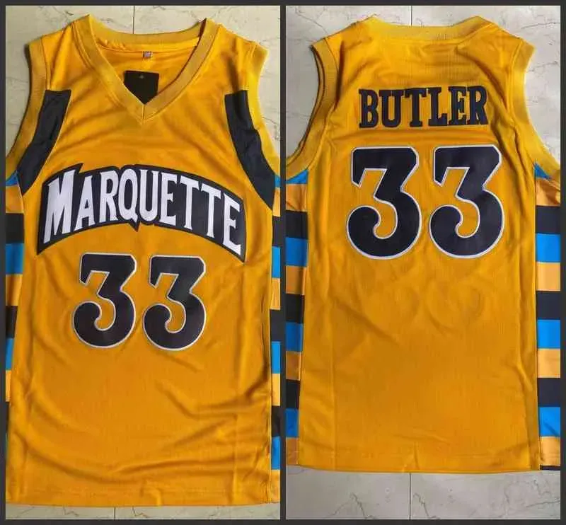 Wears Mens Youth Marquette Golden Eagles #33 Jimmy Butler Gold College Basketball Game Jersey