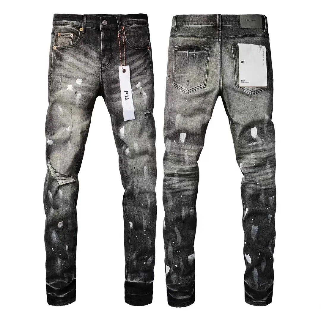 Projektant Mens Purple dżinsy dżinsowe spodnie męskie dżinsy religijne dżinsowe spodnie proste projekt retro levi dżinsy streetwear evisue dżinsy niskie tali