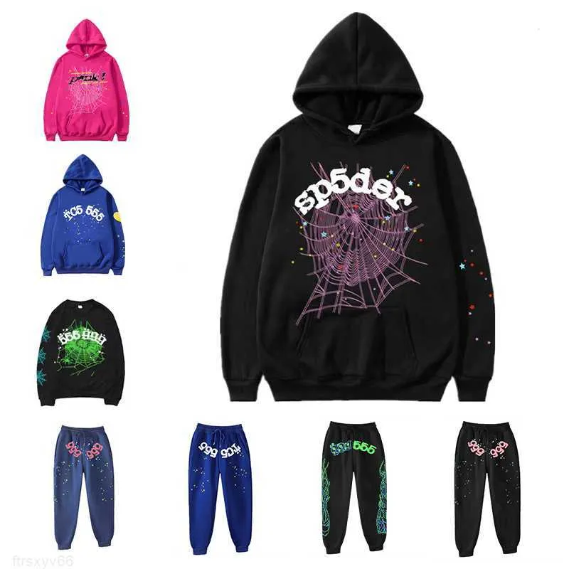 Sp5der Hoodie Pink Spider Designer Young Thug Star do mesmo estilo 555555 Beauty Tide moletom com capuz grande pode ser usado por homens e mulheres Motio 9OKM