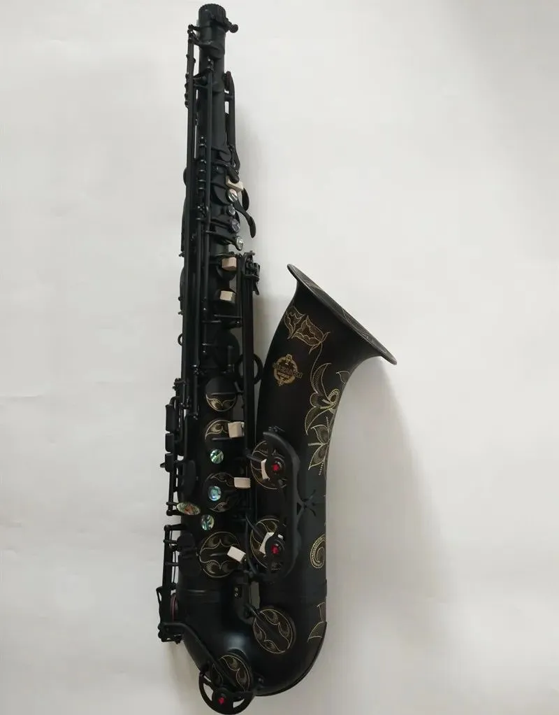 Nwe suzuki profissional novo saxofone tenor japonês b música plana instrumento woodwide preto níquel ouro sax presente com bocal