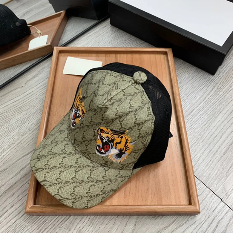 Designers Mens Baseball Caps Brand Tiger Head Hats Bee Snake broderade Bone Men Women Sun Hat Sports Mesh Cap P14