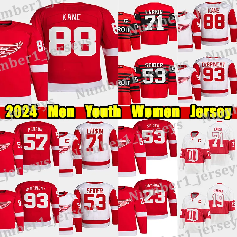 #88 Patrick Kane hockey jersey #93 Alex DeBrincat Dylan Larkin Moritz Seider David Perron Gordie Howe Steve Yzerman Lucas Raymond Custom Men Youth Women jerseys