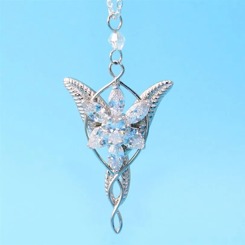 Joyería de boda de Plata de Ley 925, collares con colgante de la princesa Arwen Evenstar para mujer, cristal Arwen 210315190r