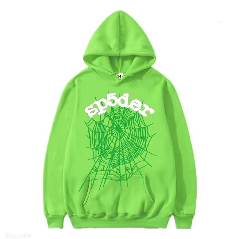 Mens Hoodies Sweatshirts Green Sp5der Young Thug 555555 Hoodie Men Women High Quality Angel Spider Web Graphic Print Y2k Pullover 230530 8PWW