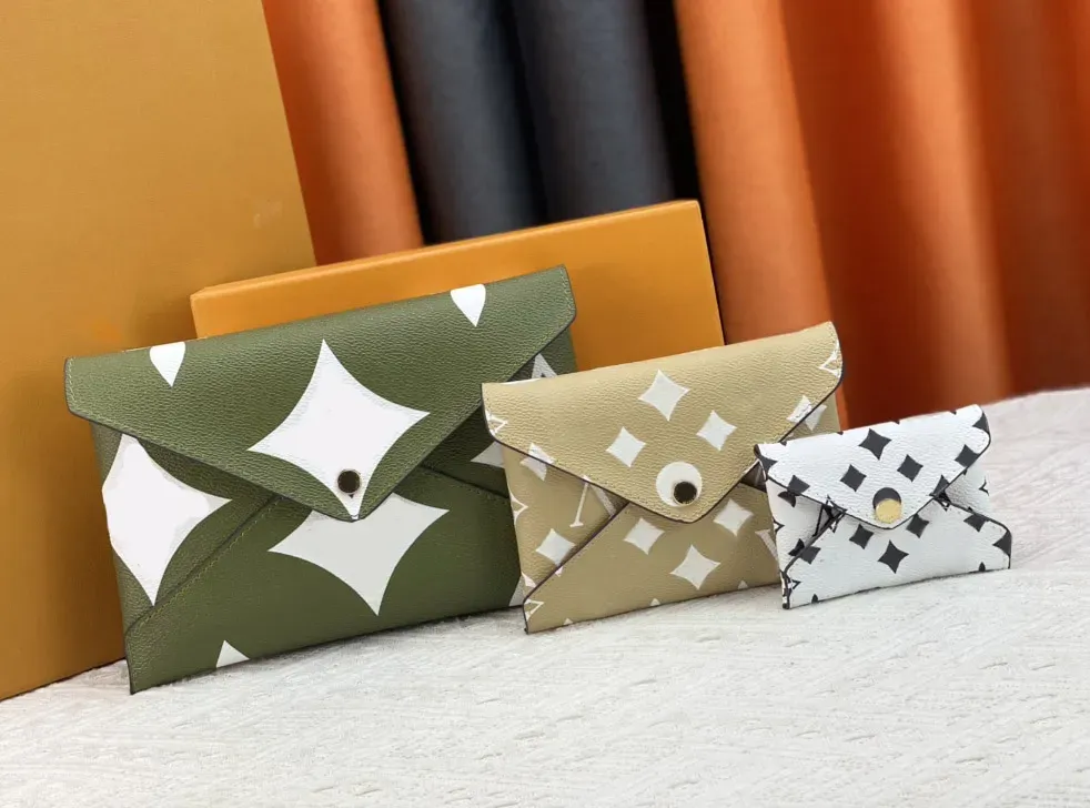 Женская дизайнерская сумка-клатч, роскошные кошельки Pochette Kirigami, классические держатели для карточек с цветочным письмом и конвертом, высококачественный женский модный кошелек для монет, сумка 3 шт. в 1