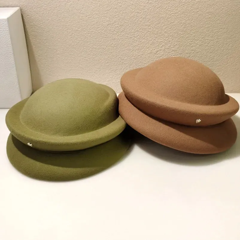 BERETS 102506654 INSシック冬のウールファッショナブルな形状レディベレーキャップ女性レジャー画家帽子231201