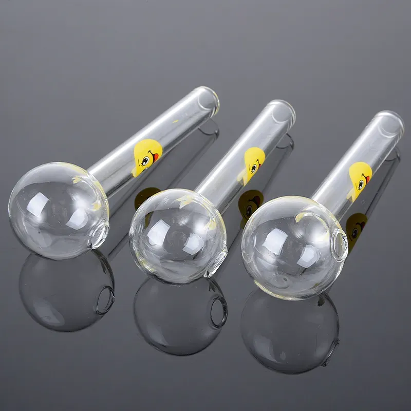 Unique Pyrex Glass Pipes Smile Logo Oil Burner Pipes Small Glass Hand Pipe With Straight Tube Smoking Pipes Oil Rig Accesorries