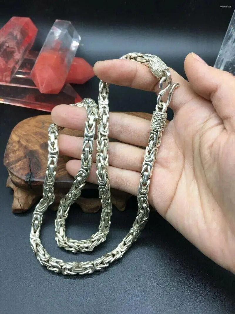 Catene Rare Cinese Miao Argento Tibetano Collana Fatta A Mano Gioielli Regalo Nobile Lunga 60 Cm