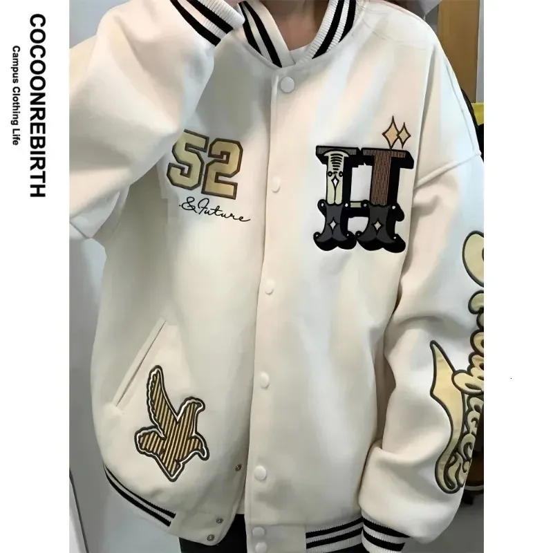 Erkek Ceket Hip Hop Vintage Varsity Bomber Siber Y2K Ceket Erkek Kadınlar Bahar Mektubu Nakış Beyzbol Jaket Sokak Giydirme Kadınlar İçin 231202