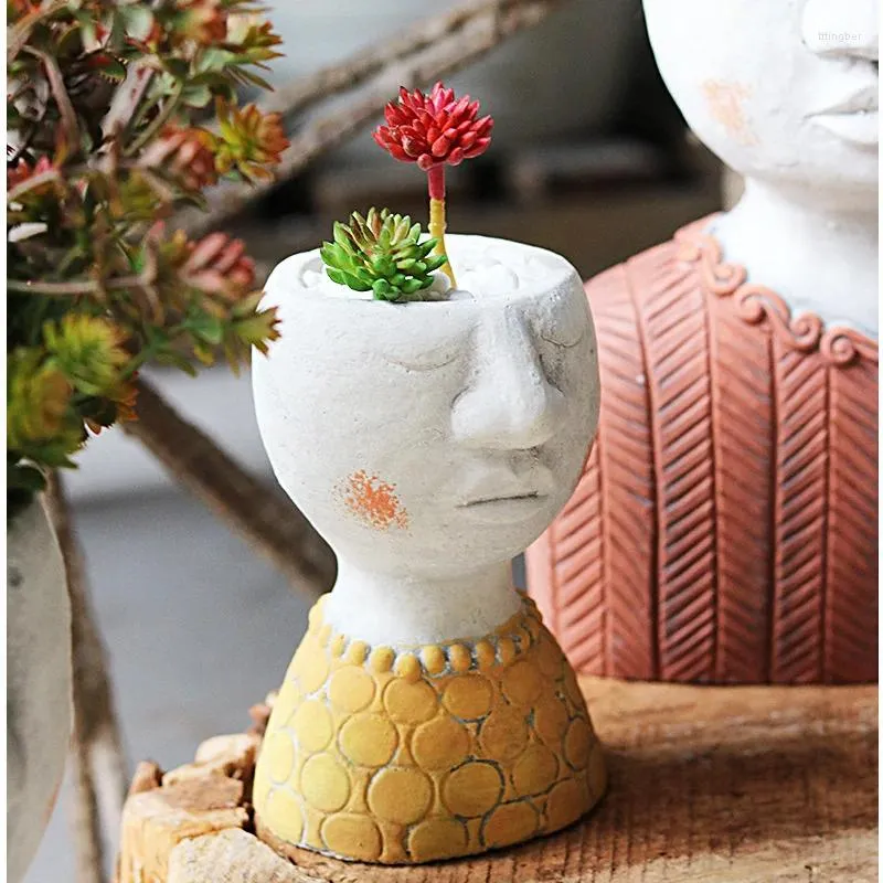 Vaser lycka hem konst porträtt skulptur blomkruka balkong dekoration torr blomma vaser prydnader