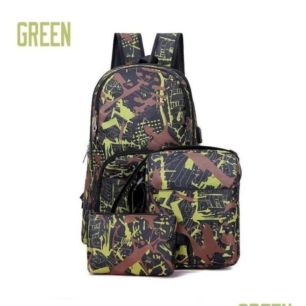 Sacs de plein air 2022 Out Door Camouflage Voyage Sac à dos Sac d'ordinateur Oxford Chaîne de frein Étudiant du Collège Beaucoup Mix XSD1012 Drop Deli Dhgcx