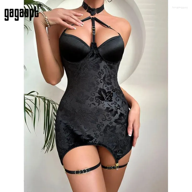 Vestidos casuais gagaopt halloween fetiche vestido sexy traje lingerie nightclub pornô cosplay curto