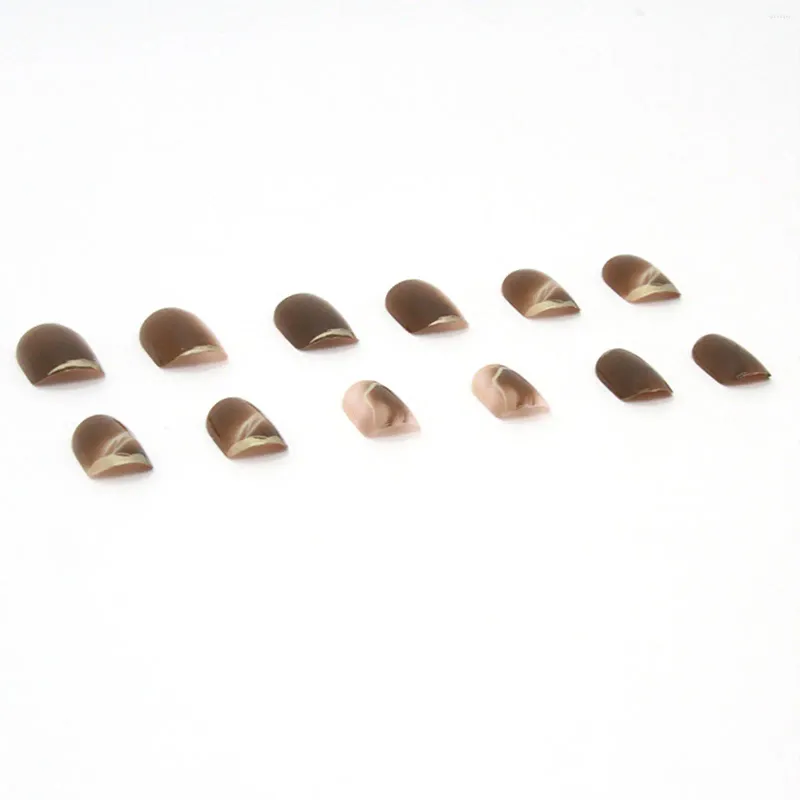 False Nails Shiny Brown Artificial With Premium Eco-Friendly Resin Material For Manicure Lover Daily Home DIY