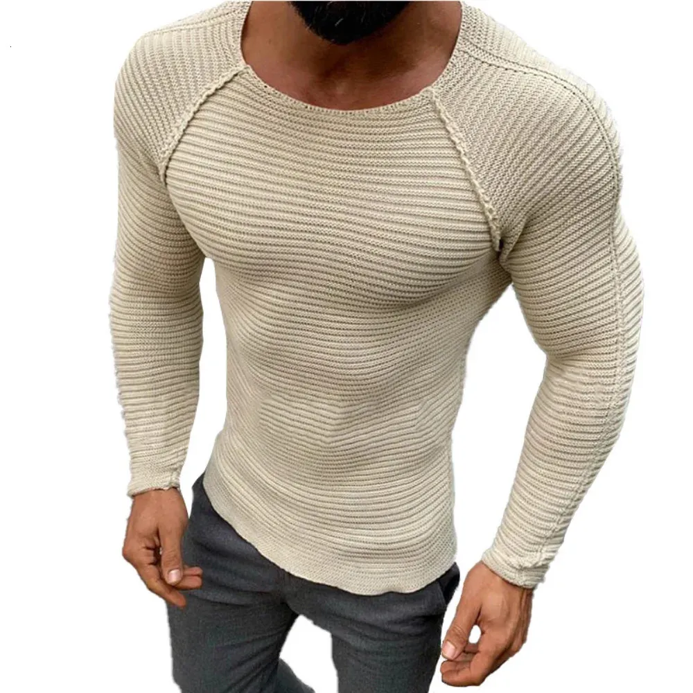 Sweatry męskie swetra Spring Slim Solid Mashing wewnątrz bielizny Mężczyzny Podstawowy szyjka Podstawowa koszulka Bluzka Pullover długi rękaw Top 231201