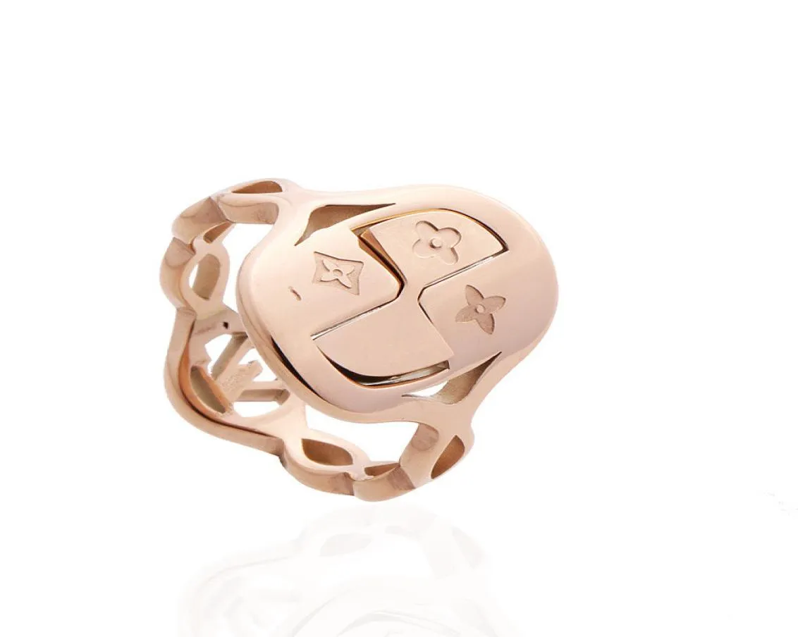 luxury designer jewellery rings openwork lettering ring mens jewelry chains stainless steel women rings flower rings6065038
