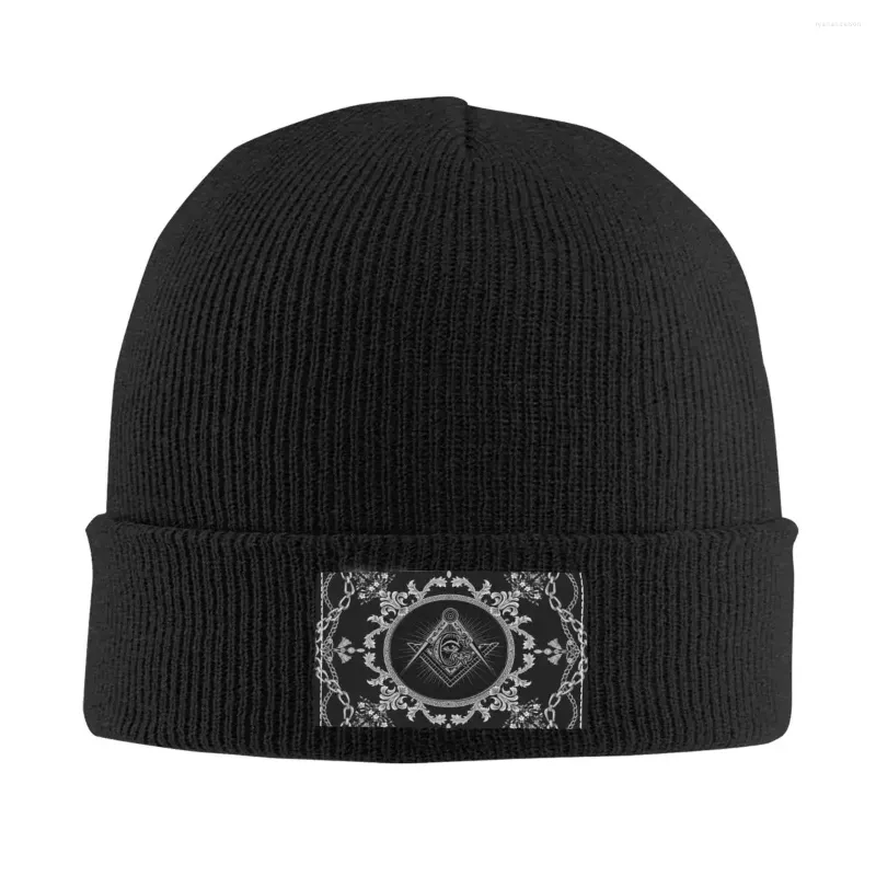 Berets Freemasonry Barroco Art Skullies Beanies Caps para Homens Mulheres Unisex Inverno Quente Chapéu De Malha Adulto Masonic Mason Bonnet Chapéus