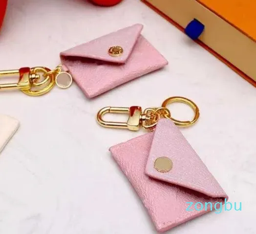 Lettre Designer unisexe portefeuille porte-clés porte-clés mode sac à main pendentif voiture chaîne charme rose fleur Mini sac bibelot