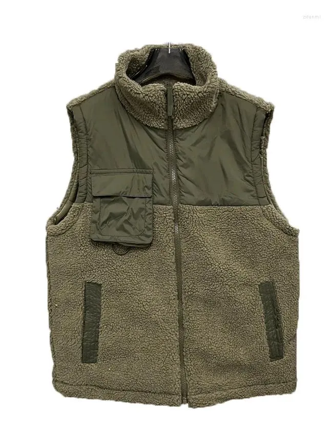 Gilets pour femmes, veste à col montant, Version courte et ample, Design d'épissure de couleur, chaud et confortable, hiver 2023, 1107