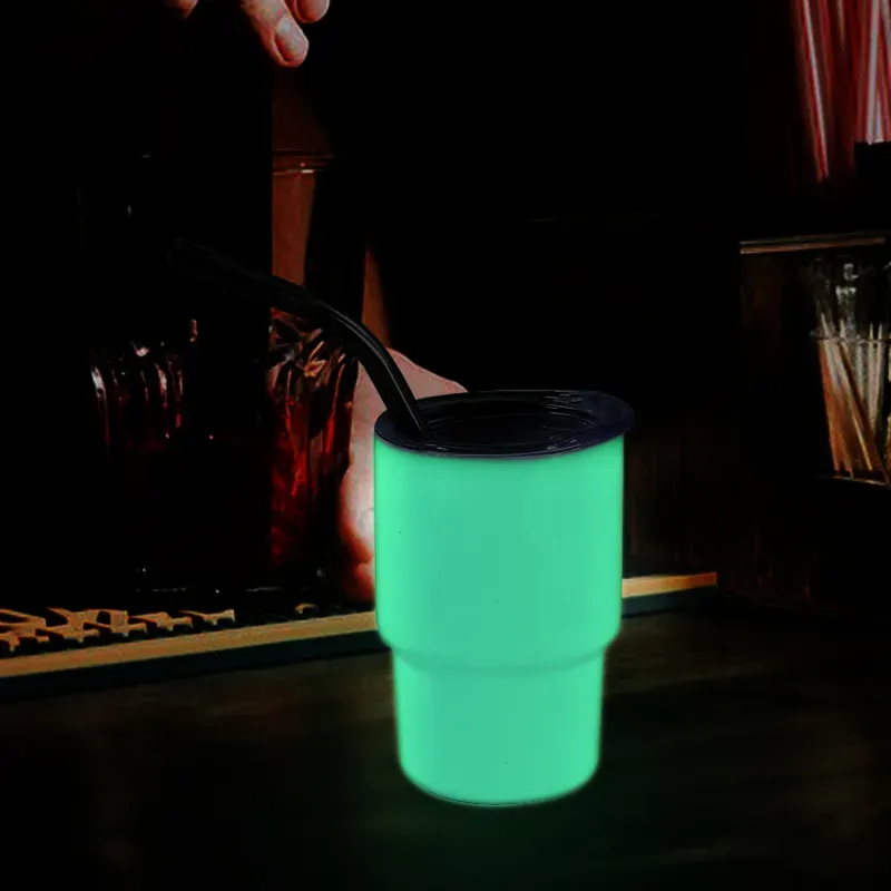 Glow in Dark 3oz Sublimation Shot Glass Wine Tumblers Stainless Steel Water Bottle With Lid And Straw Z11