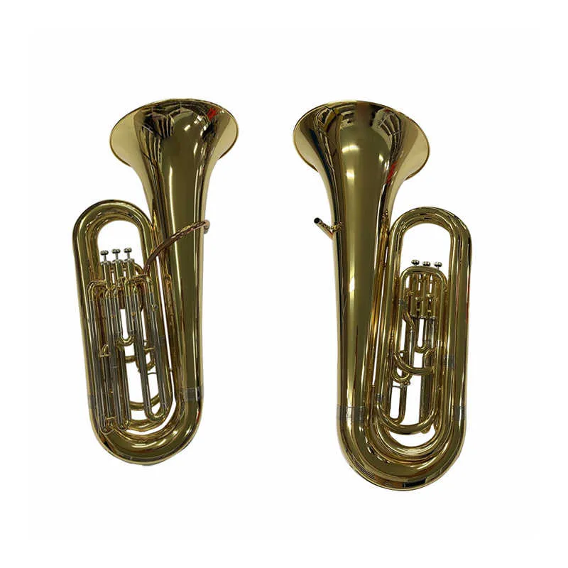 Tuba d'étudiant en laque d'or 3/4 de haute qualité, instruments en laiton fabriqués en usine chinoise