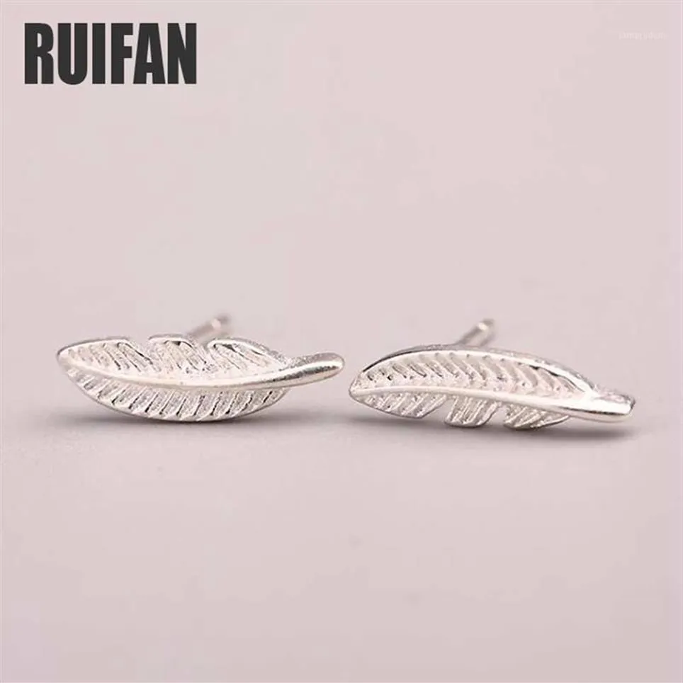 Ruifan Tiny 4mmX13mm Feder 925 Sterling Silber Ohrstecker Damen Modeschmuck Geschenk für Mädchen Kinder Dame YEA1551284c