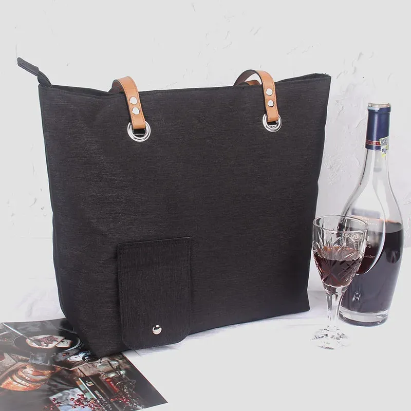 Kvällspåsar Gebwolf Beach Wine Cooler Bag Portable Thermal Tote Purse Travel Picnic Kylskåp med axelband 231201