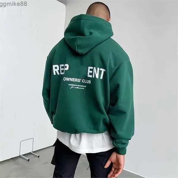 2023 Reprreesent Hoodies Sweatshirts Representdesigner Hoodie Letter heren Tij Merk Wild High Street Casual Amerikaanse Losse Paar Trui met Capuchon 3 6168