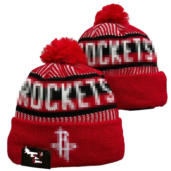 2023 Houston''Rockets''beanie baseball nordamerikansk lag sida lapp vinter ull sport stickad hatt skalle mössor mössor a0