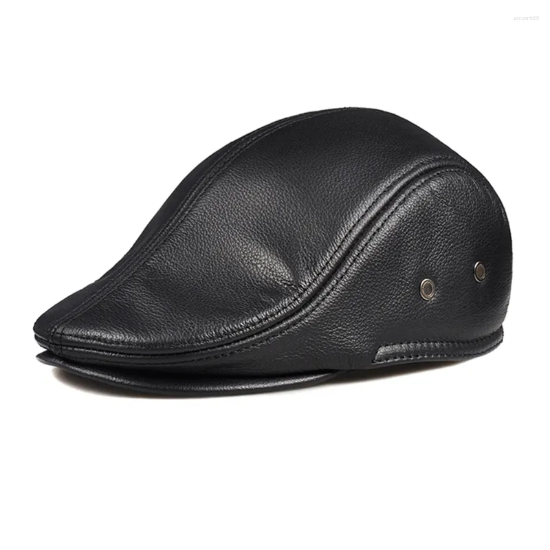 Casquettes de balle hommes véritable peau de vache casquette de baseball en cuir véritable bec de canard chapeau béret chasse camionneur sport décontracté