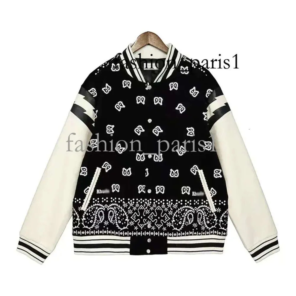 monclair jacke casaco Rhude Jaqueta Designer Jaqueta Varsity Jaqueta Amantes Uniforme de Beisebol Inverno Casaco Casual Impressão Moda Maré Casaco Unissex Moletom 672 111