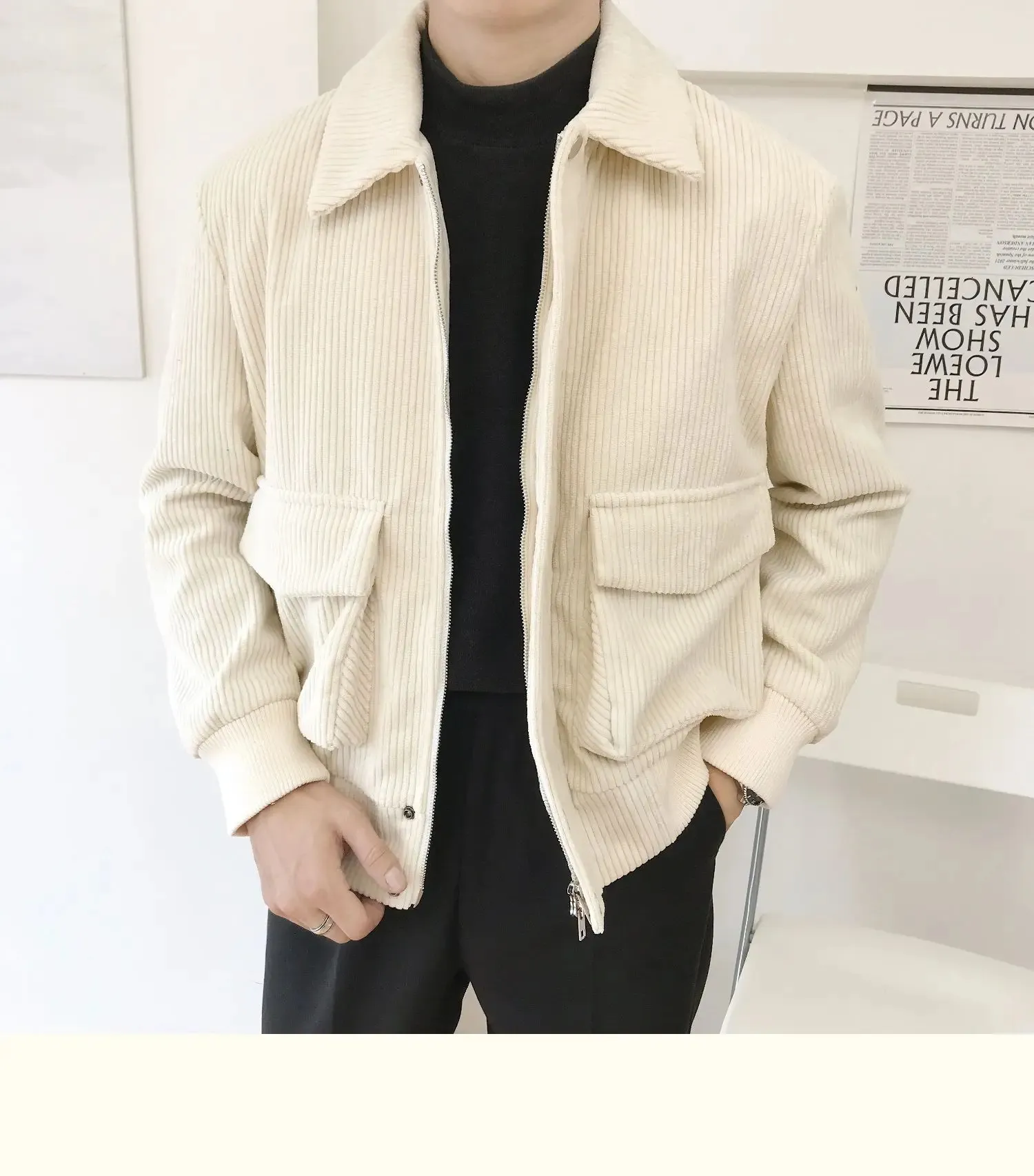 Cream corduroy jacket mens hot sale