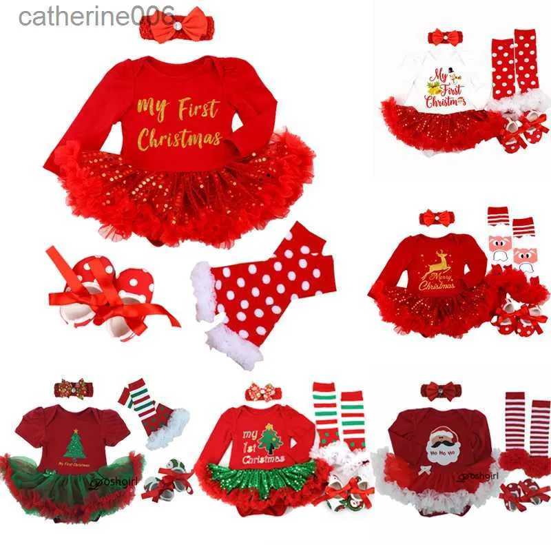 Set di abbigliamento abiti da capodanno natalizio set di abbigliamento da bambino neonato Fanny natalizio bebe outfit party tutu costumi di Natale regalo di Natale231202