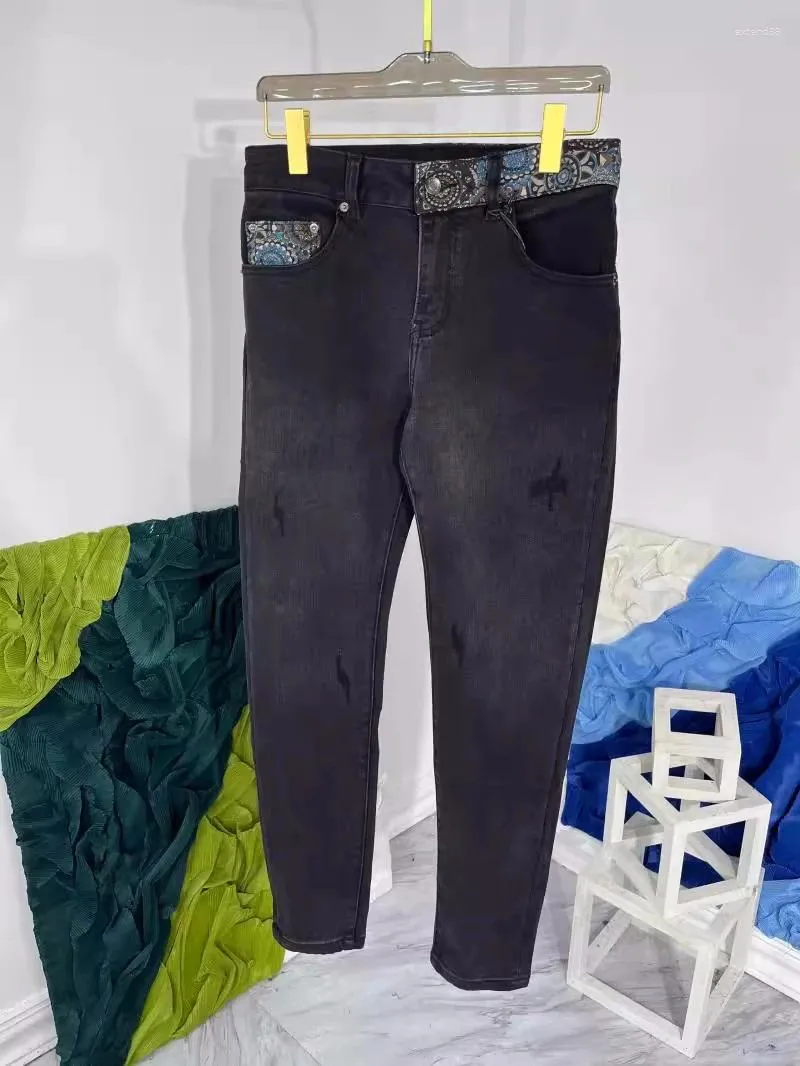 Jeans pour hommes Europe Automne Hiver Chic Hommes Marque Designer Haute Qualité Trou Mode Casual Denim Pantalon C456