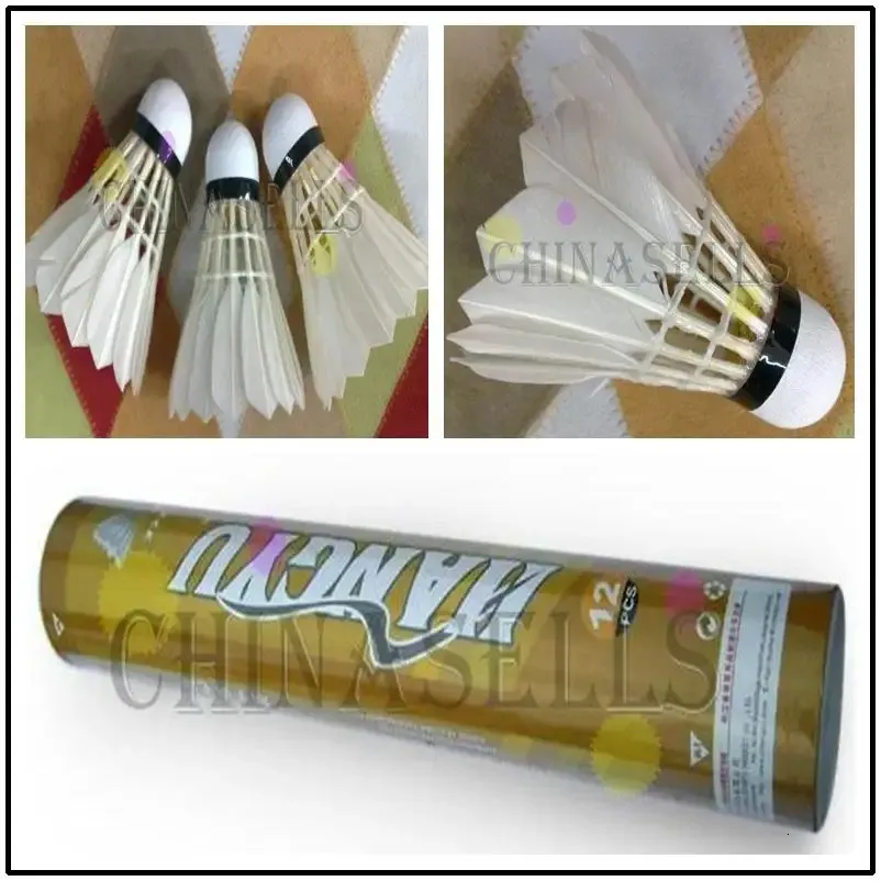 Badminton Shuttlecocks 12pcs Trwałość prawdziwa Hangyu 777 Badminton Shuttlecocks Duck Feather Down Badminton Ball Shuttlecock Airshuttle 231201