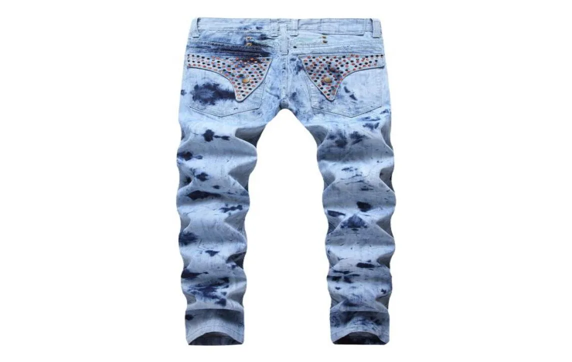 2019 pantalones vaqueros rectos ajustados para hombre con cremallera ropa para hombre estilo urbano con agujeros desgastados Robin Jeans8943698