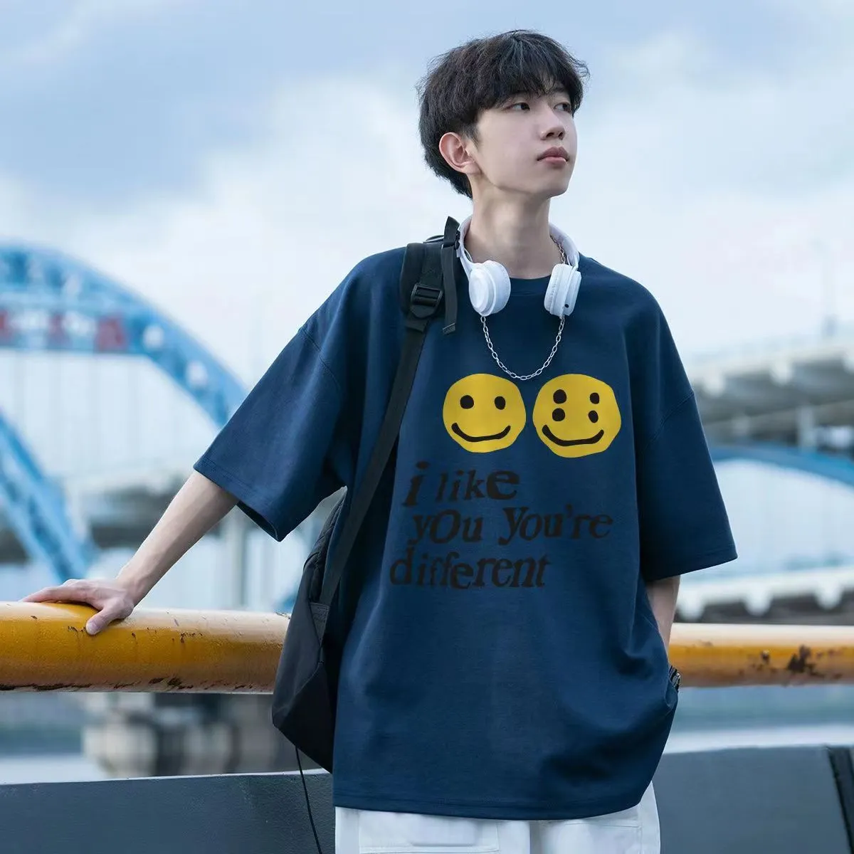 Polos à manches courtes T-shirts T-shirts pour hommes 19SS CPFM XYZ Tshirt Graffiti Smile Face CPFM.XYZ W.W.C.D I LIKE YOU Hip Hop Streetwear TEE CPFM T-shirts Hommes Femmes L230215