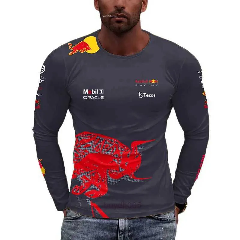 Wlo9 Men's T-shirts 2023/2024 New F1 Formula One Racing Team Competition Outdoor Extreme Sports Extra Large Long Sleeve Red Animal Bull Tees