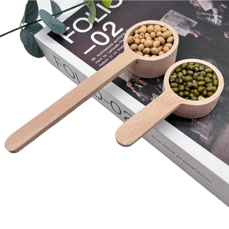 Beech Measuring Spoon Coffee Scoop For Ground Coffee Wood Coffee Spoon Wood Measuring For Coffee Beans Ground LX6267