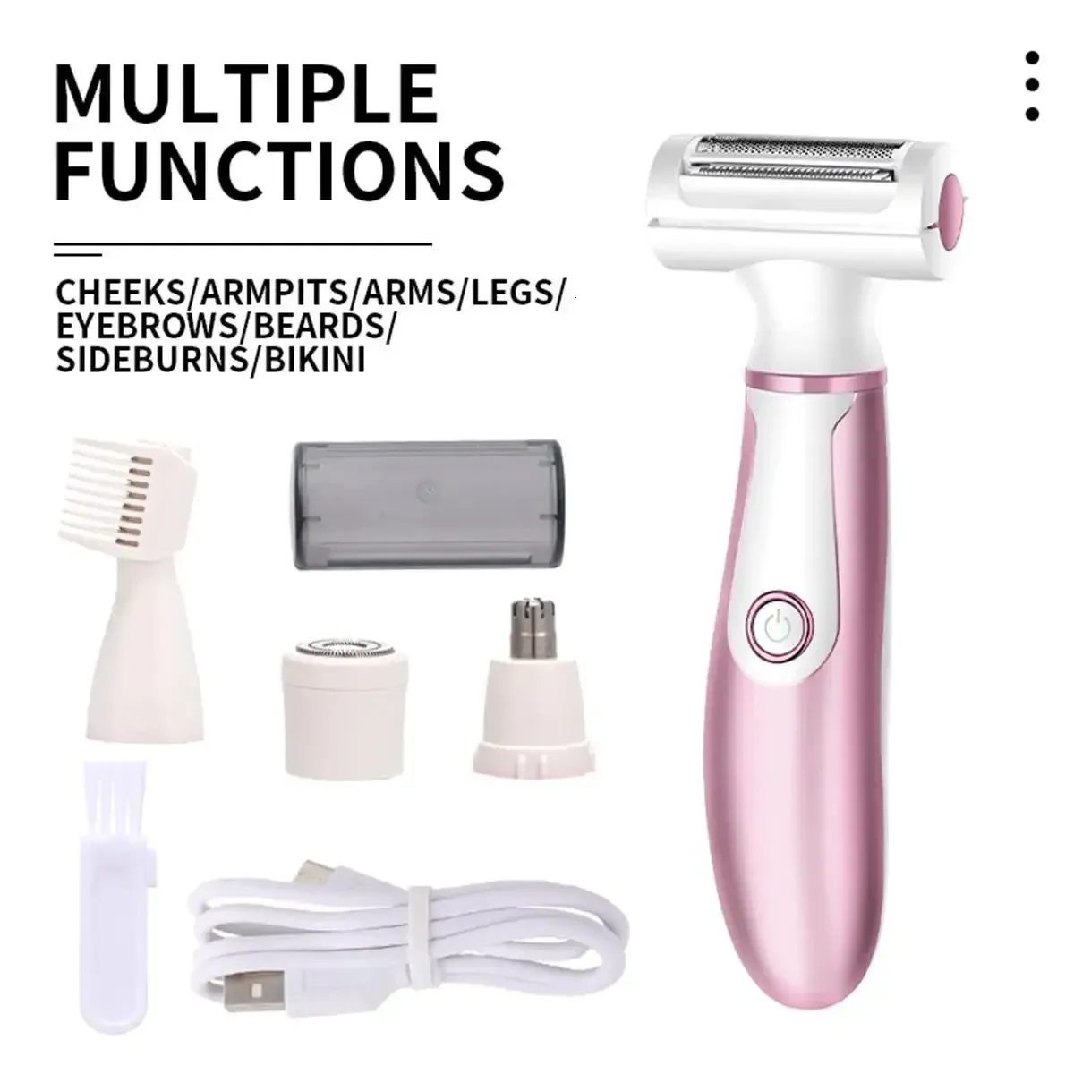 Epilator 4 in 1 Women Body Hair Removal Women Shaver Underarm Hair Leg Hair Pubic Hair Sensitive Area Hair Razor Trimmer Women Epilator 231202