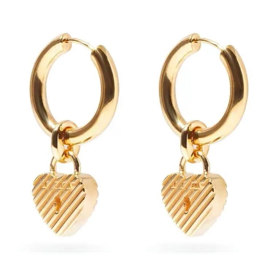 Bale officiella reproduktioner Högsta räknekvalitet Studs Varumärkesdesigner Kvinnor örhängen Fashion Brass Gold Plated Luxury Big Earri309G
