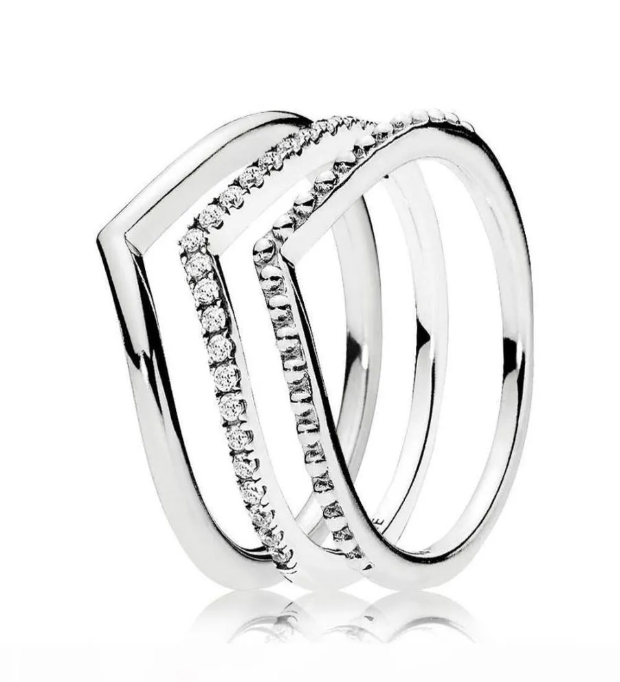 Nouveau 925 en argent Sterling souhait anneau pile anneau avec pierre Cz idéal pour bijoux fiançailles amoureux de mariage mode Ring7457812