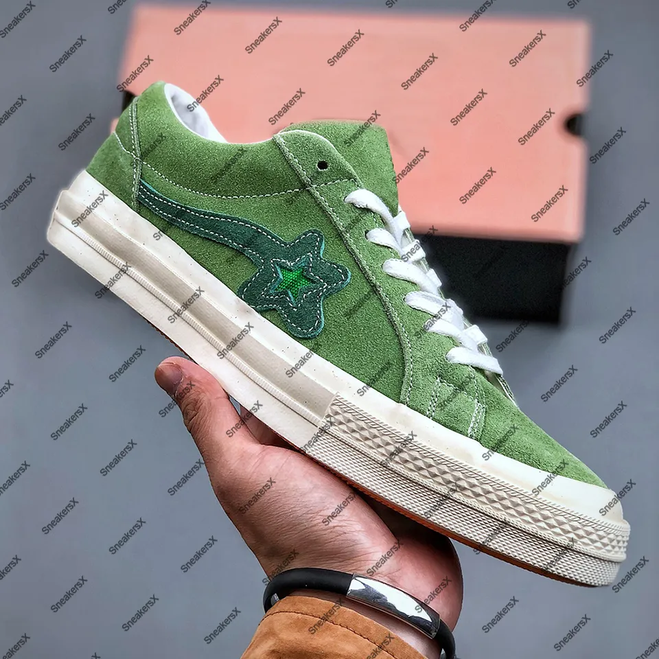 Golf Le Fleur One Star Ox Tyler le créateur Jade Lime chaussure pour hommes baskets hommes daim patins chaussures femmes Skate femmes sport 160327C