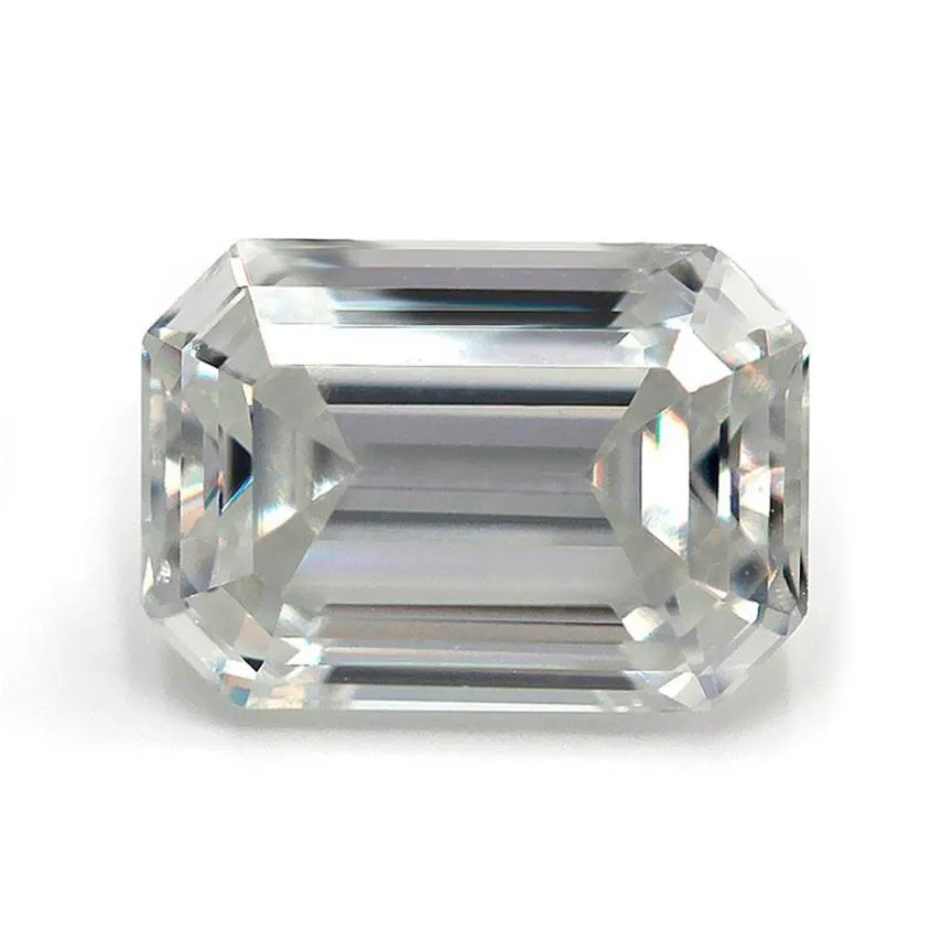 Pietra Moissanite taglio smeraldo VVS1 colore bianco D 3x5-10x14mm con certificato GRA247m