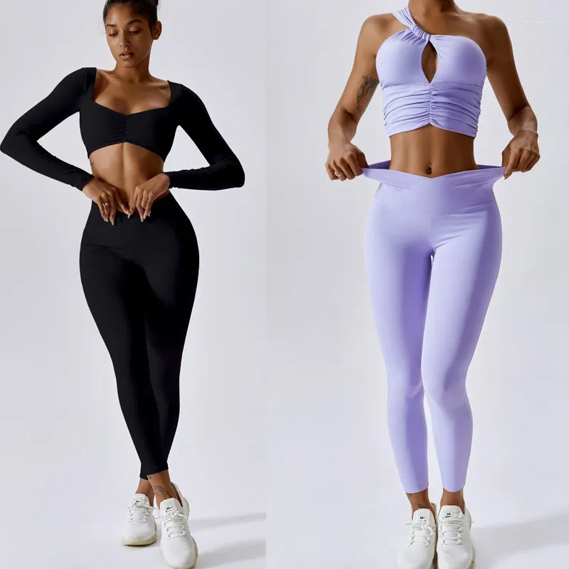 Active Set Two -Piece Sport Yoga Suit Sportwear Women Set Breattable Workout Clothes for Outfit Fitness Gym Academic Tracksuit