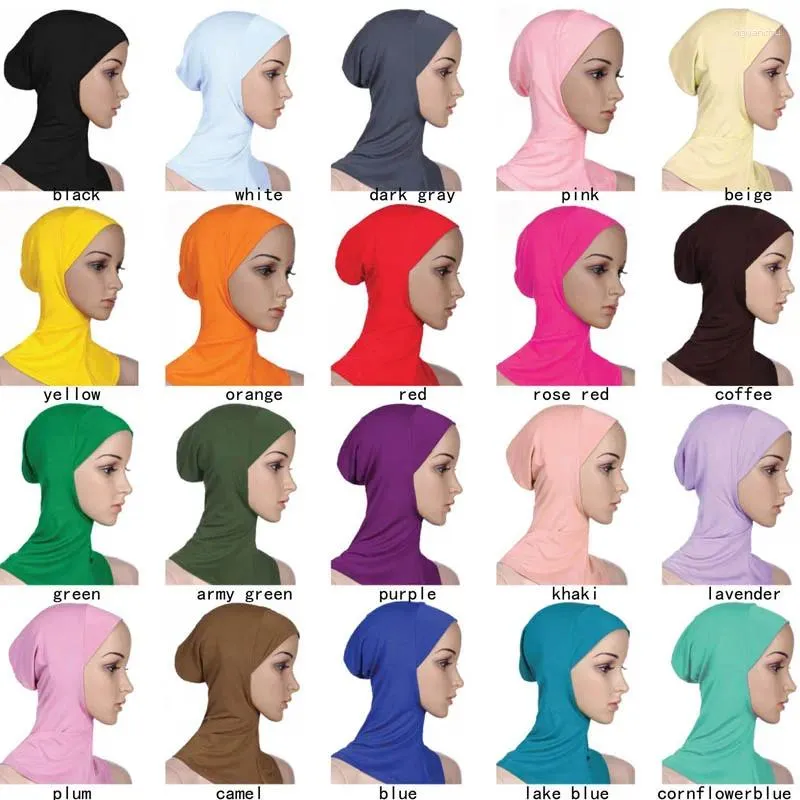 Ethnic Clothing Muslim Arab Women Solid Color Modal Hijab Inner Scarf Shawl Turban Islamic Lady Female Nun Sister Headwear Hat Headcover