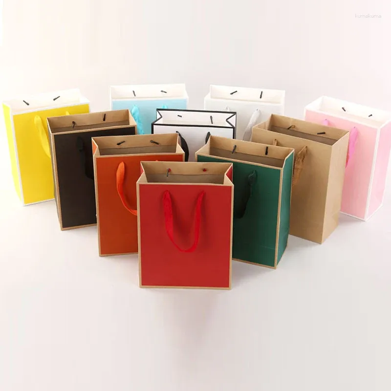 Geschenkpapier, hochwertiges Kraftpapier, Henkeltasche, bunte Handtasche, Logo/Farbe/Größe, anpassbare Unterstützung