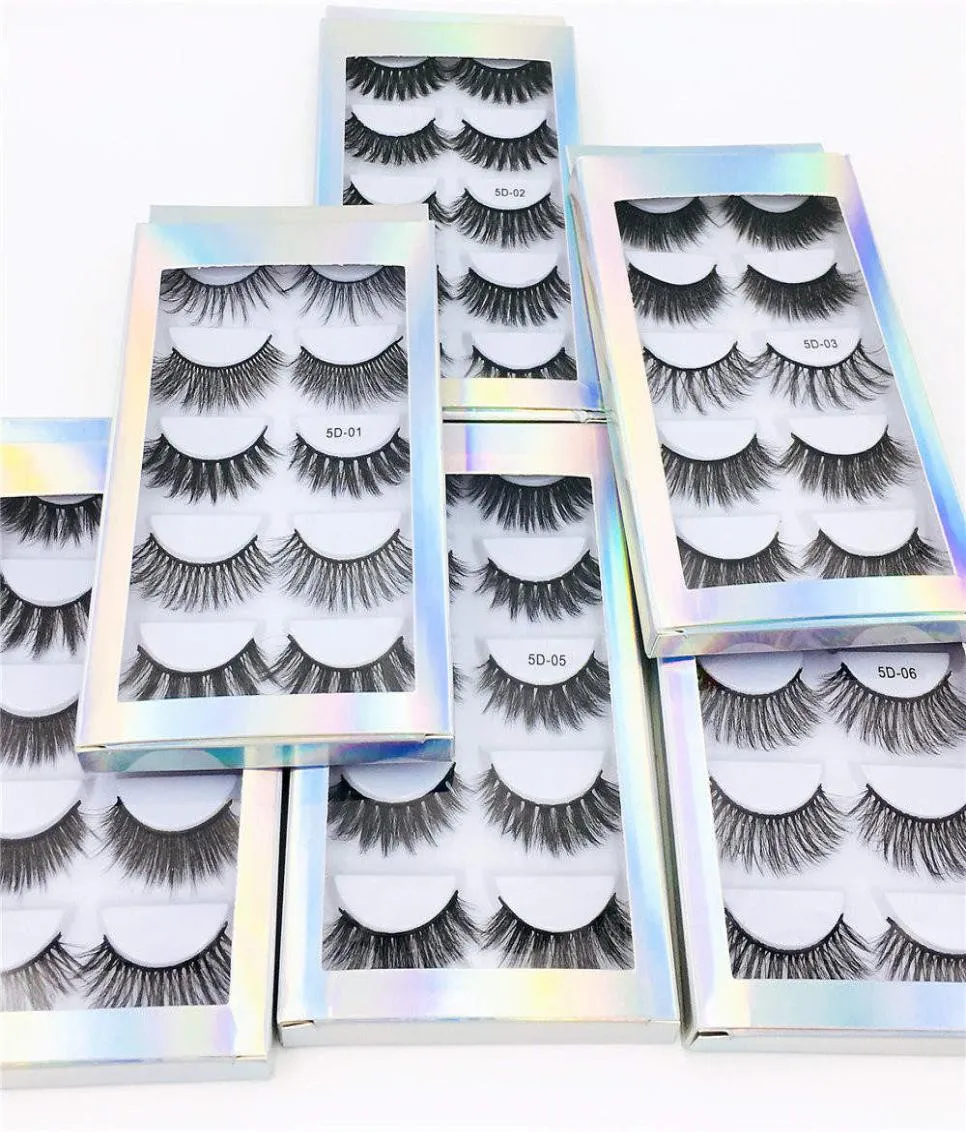 5 Pairs 825mm Natuurlijke 3D Valse Wimpers Valse Wimpers Make-up kit Wimpers Extension Mink Eye Lash Maquiagem1750435