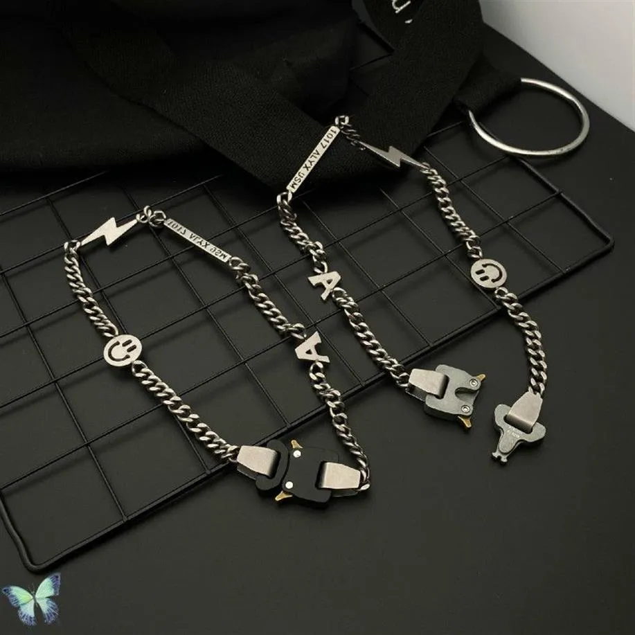 1017 9SM Men Women High Quality Black Grey ALYX Stainless Steel Chains Necklaces201W