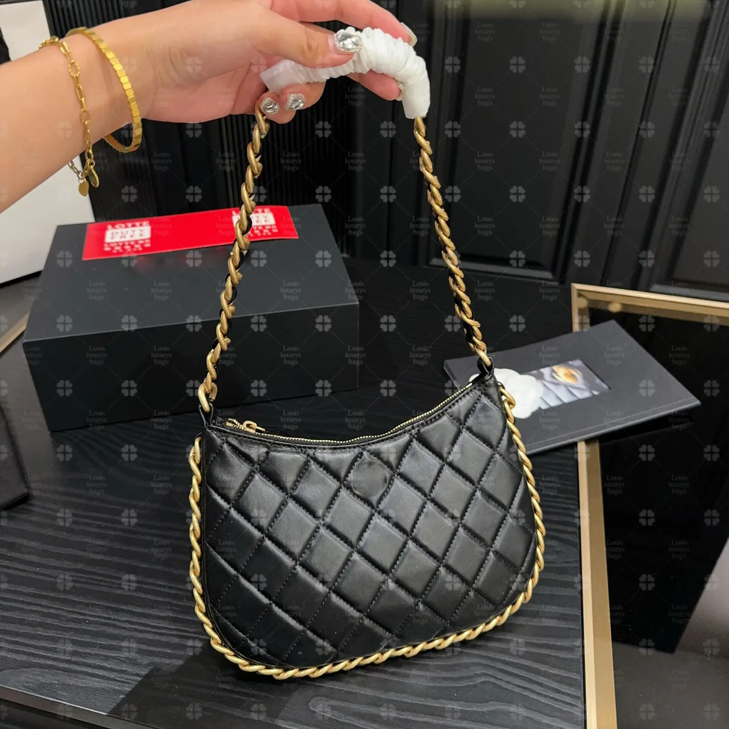 23b Luxury Designer Women Half Moon Bag Hobo Leather Strap