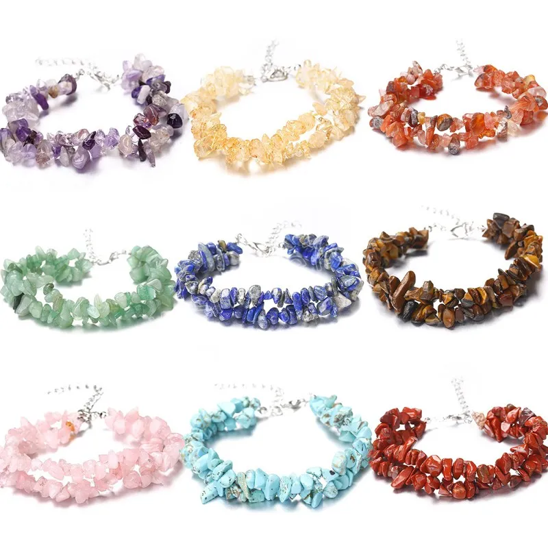 Mens Gemstone Bracelet, Crystal Bracelets For Women Handmade Woven